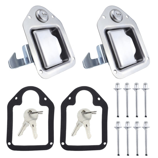 2 Sets / Pack Trailer / Yacht / Truck Stainless Steel Tool Box Lock Paddle Latch & Keys, 2 Sets / Pack