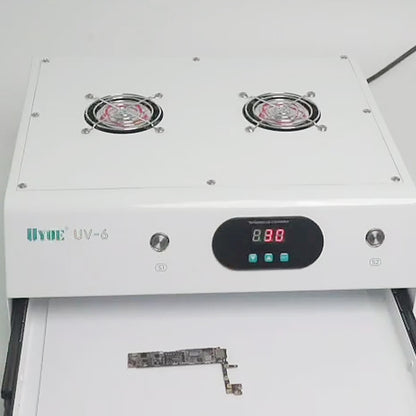 Uyue UV-6 15 inch Double Timing Intelligent Curing Lamp Mechanic for Phone / Pad, EU Plug, US Plug