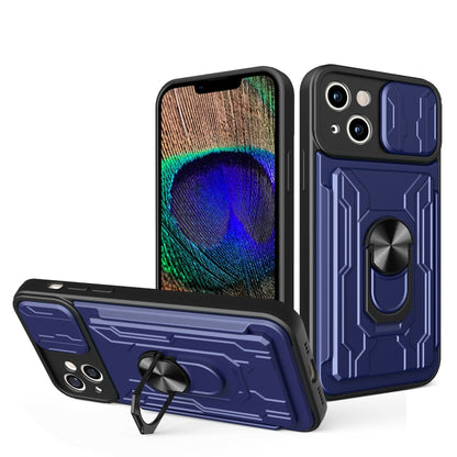 Sliding Camshield TPU+PC Phone Case with Card Slot, For iPhone 15