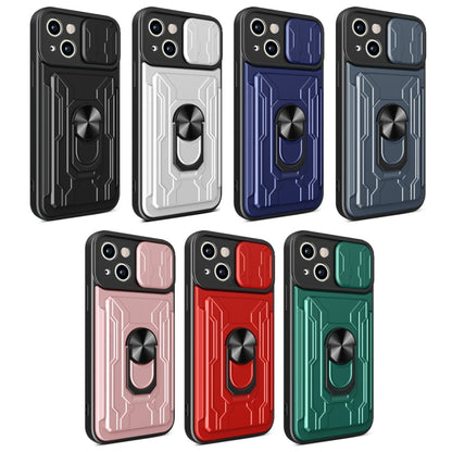 Sliding Camshield TPU+PC Phone Case with Card Slot, For iPhone 15