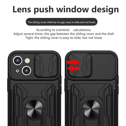 Sliding Camshield TPU+PC Phone Case with Card Slot, For iPhone 15