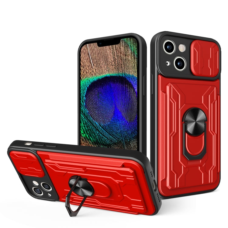 Sliding Camshield TPU+PC Phone Case with Card Slot, For iPhone 15