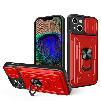 Sliding Camshield TPU+PC Phone Case with Card Slot, For iPhone 15