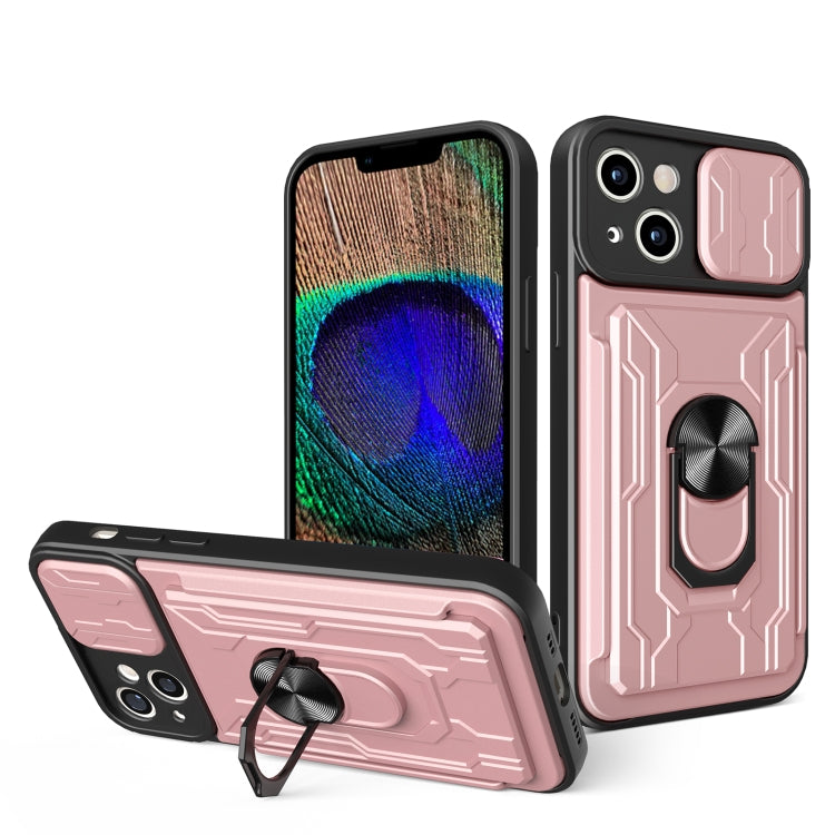 Sliding Camshield TPU+PC Phone Case with Card Slot, For iPhone 15
