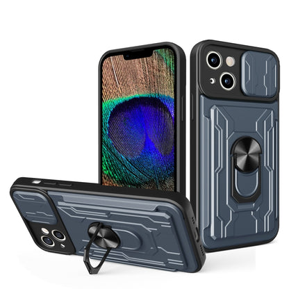 Sliding Camshield TPU+PC Phone Case with Card Slot, For iPhone 15