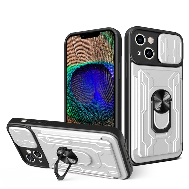 Sliding Camshield TPU+PC Phone Case with Card Slot, For iPhone 15