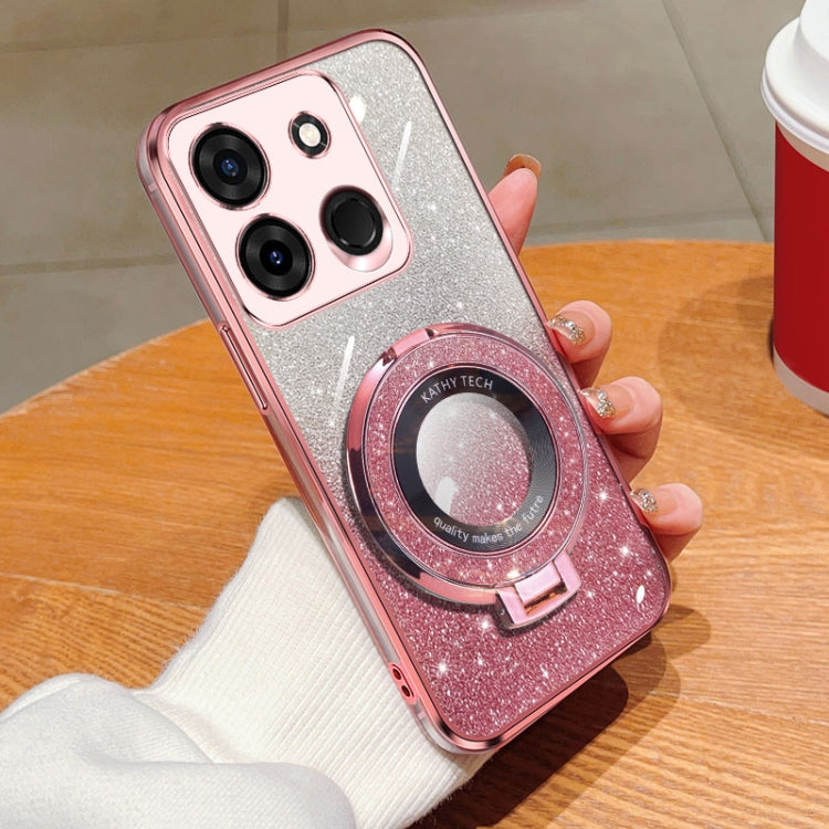 Plated Gradient Glitter Round Holder TPU Phone Case, For Tecno Spark 20 / 20C / Pop 8, For Tecno Spark Go 2024, For Tecno Spark Go 2023, For Tecno Pop 7 Pro / Pop 7, For Tecno Pova 6 Pro, For Tecno Spark 10C, For Tecno Spark 10 Pro                     ...
