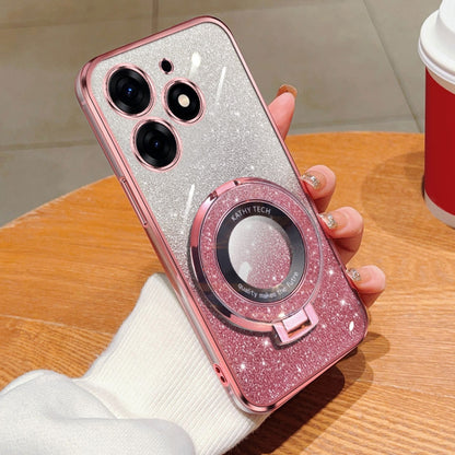 Plated Gradient Glitter Round Holder TPU Phone Case, For Tecno Spark 20 / 20C / Pop 8, For Tecno Spark Go 2024, For Tecno Spark Go 2023, For Tecno Pop 7 Pro / Pop 7, For Tecno Pova 6 Pro, For Tecno Spark 10C, For Tecno Spark 10 Pro                     ...