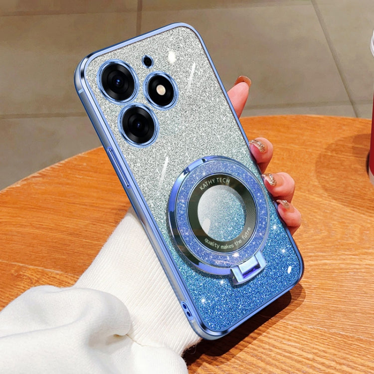 Plated Gradient Glitter Round Holder TPU Phone Case, For Tecno Spark 20 / 20C / Pop 8, For Tecno Spark Go 2024, For Tecno Spark Go 2023, For Tecno Pop 7 Pro / Pop 7, For Tecno Pova 6 Pro, For Tecno Spark 10C, For Tecno Spark 10 Pro                     ...