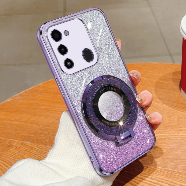 Plated Gradient Glitter Round Holder TPU Phone Case, For Tecno Spark 20 / 20C / Pop 8, For Tecno Spark Go 2024, For Tecno Spark Go 2023, For Tecno Pop 7 Pro / Pop 7, For Tecno Pova 6 Pro, For Tecno Spark 10C, For Tecno Spark 10 Pro                     ...