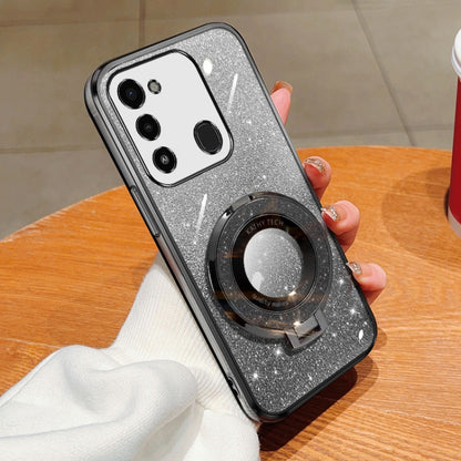 Plated Gradient Glitter Round Holder TPU Phone Case, For Tecno Spark 20 / 20C / Pop 8, For Tecno Spark Go 2024, For Tecno Spark Go 2023, For Tecno Pop 7 Pro / Pop 7, For Tecno Pova 6 Pro, For Tecno Spark 10C, For Tecno Spark 10 Pro                     ...