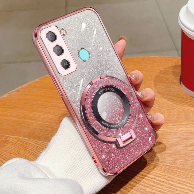 Plated Gradient Glitter Round Holder TPU Phone Case, For Tecno Spark 20 / 20C / Pop 8, For Tecno Spark Go 2024, For Tecno Spark Go 2023, For Tecno Pop 7 Pro / Pop 7, For Tecno Pova 6 Pro, For Tecno Spark 10C, For Tecno Spark 10 Pro                     ...