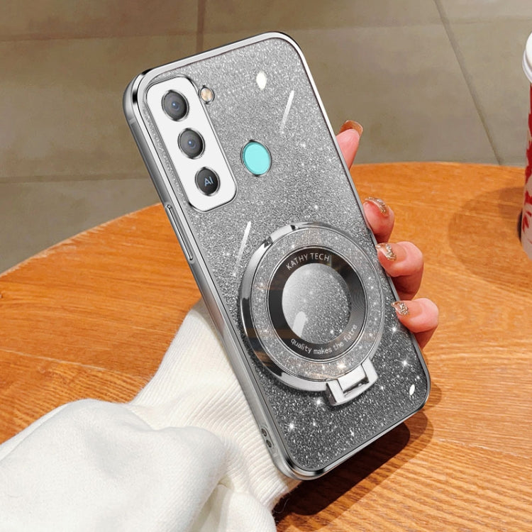 Plated Gradient Glitter Round Holder TPU Phone Case, For Tecno Spark 20 / 20C / Pop 8, For Tecno Spark Go 2024, For Tecno Spark Go 2023, For Tecno Pop 7 Pro / Pop 7, For Tecno Pova 6 Pro, For Tecno Spark 10C, For Tecno Spark 10 Pro                     ...