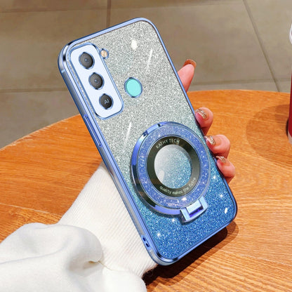 Plated Gradient Glitter Round Holder TPU Phone Case, For Tecno Spark 20 / 20C / Pop 8, For Tecno Spark Go 2024, For Tecno Spark Go 2023, For Tecno Pop 7 Pro / Pop 7, For Tecno Pova 6 Pro, For Tecno Spark 10C, For Tecno Spark 10 Pro                     ...