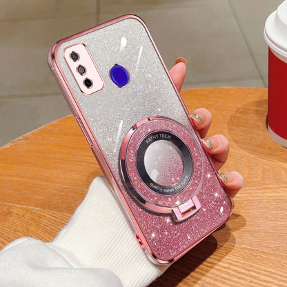 Plated Gradient Glitter Round Holder TPU Phone Case, For Tecno Spark 20 / 20C / Pop 8, For Tecno Spark Go 2024, For Tecno Spark Go 2023, For Tecno Pop 7 Pro / Pop 7, For Tecno Pova 6 Pro, For Tecno Spark 10C, For Tecno Spark 10 Pro                     ...