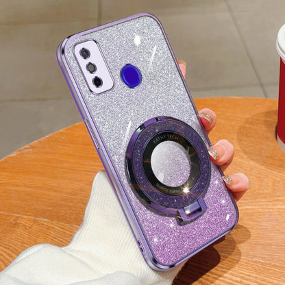 Plated Gradient Glitter Round Holder TPU Phone Case, For Tecno Spark 20 / 20C / Pop 8, For Tecno Spark Go 2024, For Tecno Spark Go 2023, For Tecno Pop 7 Pro / Pop 7, For Tecno Pova 6 Pro, For Tecno Spark 10C, For Tecno Spark 10 Pro                     ...