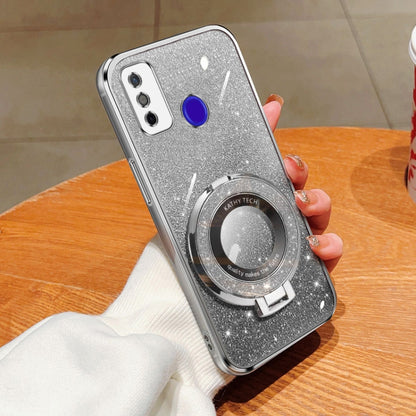 Plated Gradient Glitter Round Holder TPU Phone Case, For Tecno Spark 20 / 20C / Pop 8, For Tecno Spark Go 2024, For Tecno Spark Go 2023, For Tecno Pop 7 Pro / Pop 7, For Tecno Pova 6 Pro, For Tecno Spark 10C, For Tecno Spark 10 Pro                     ...