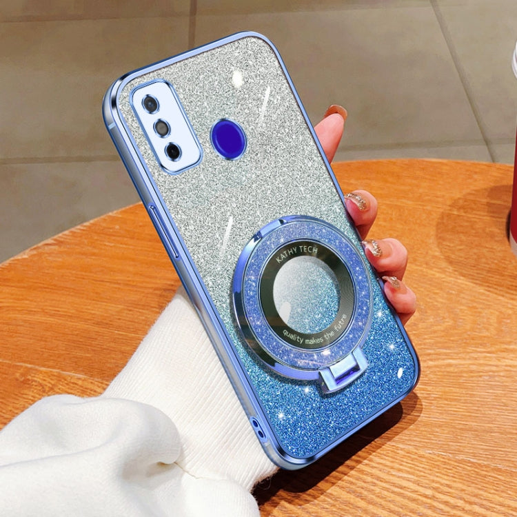 Plated Gradient Glitter Round Holder TPU Phone Case, For Tecno Spark 20 / 20C / Pop 8, For Tecno Spark Go 2024, For Tecno Spark Go 2023, For Tecno Pop 7 Pro / Pop 7, For Tecno Pova 6 Pro, For Tecno Spark 10C, For Tecno Spark 10 Pro                     ...