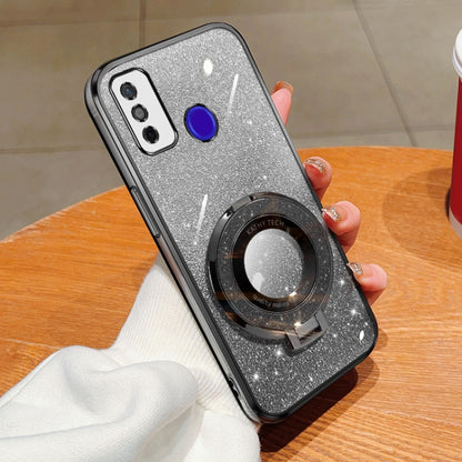 Plated Gradient Glitter Round Holder TPU Phone Case, For Tecno Spark 20 / 20C / Pop 8, For Tecno Spark Go 2024, For Tecno Spark Go 2023, For Tecno Pop 7 Pro / Pop 7, For Tecno Pova 6 Pro, For Tecno Spark 10C, For Tecno Spark 10 Pro                     ...