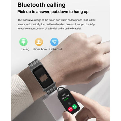 B7 Pro 1.5 inch 2 in 1 Bluetooth Earphone Silicone Strap Smart Watch, Support Heart Rate / Sleep Monitoring