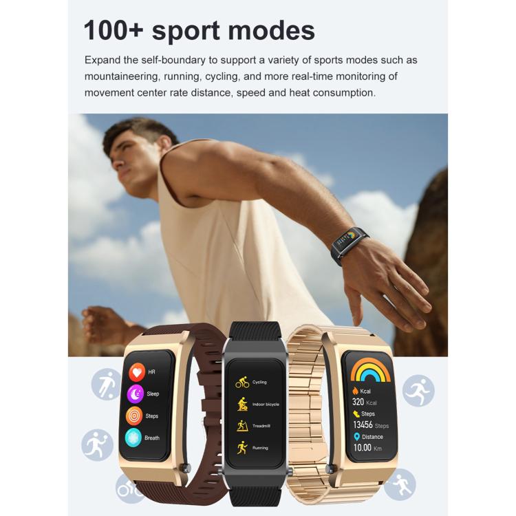B7 Pro 1.5 inch 2 in 1 Bluetooth Earphone Silicone Strap Smart Watch, Support Heart Rate / Sleep Monitoring