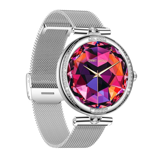 Montre connectée NX17 Pro avec écran AMOLED de 1,19 pouce et bracelet en acier, prend en charge la surveillance de la santé / les appels Bluetooth, bracelet en acier