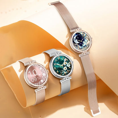 Montre connectée NX17 Pro avec écran AMOLED de 1,19 pouce et bracelet en acier, prend en charge la surveillance de la santé / les appels Bluetooth, bracelet en acier
