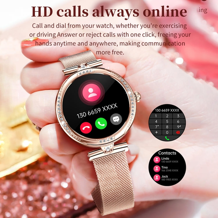 Montre connectée NX17 Pro avec écran AMOLED de 1,19 pouce et bracelet en acier, prend en charge la surveillance de la santé / les appels Bluetooth, bracelet en acier