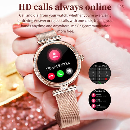 Montre connectée NX17 Pro avec écran AMOLED de 1,19 pouce et bracelet en acier, prend en charge la surveillance de la santé / les appels Bluetooth, bracelet en acier