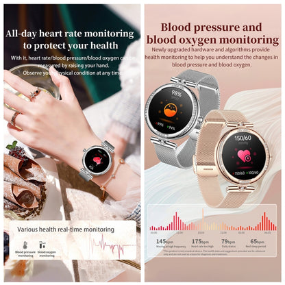Montre connectée NX17 Pro avec écran AMOLED de 1,19 pouce et bracelet en acier, prend en charge la surveillance de la santé / les appels Bluetooth, bracelet en acier