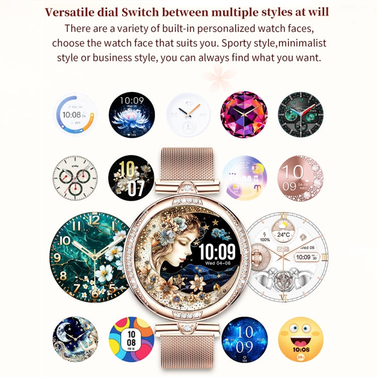 Montre connectée NX17 Pro avec écran AMOLED de 1,19 pouce et bracelet en acier, prend en charge la surveillance de la santé / les appels Bluetooth, bracelet en acier