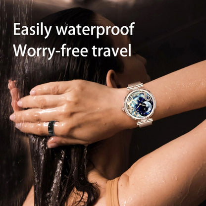Montre connectée NX17 Pro avec écran AMOLED de 1,19 pouce et bracelet en acier, prend en charge la surveillance de la santé / les appels Bluetooth, bracelet en acier