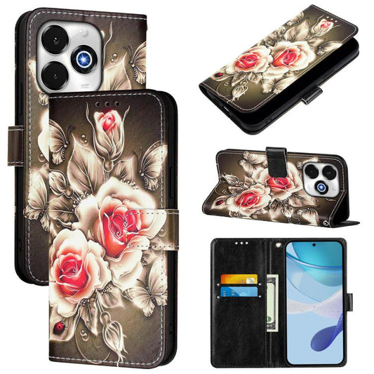 Colored Drawing Pattern Plain Weave Leather Phone Case