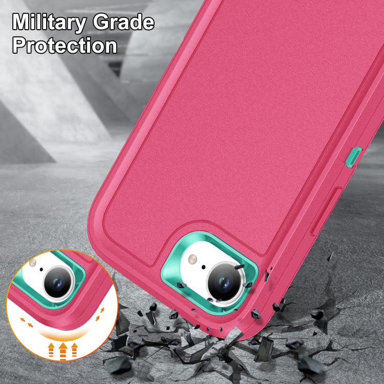 Rugged PC + Silicone Phone Case with Holder, For iPhone 17e / 16e, For iPhone 17 Pro Max, For iPhone 17 Pro, For iPhone 17, For iPhone Air, For iPhone 16 Pro Max, For iPhone 16 Pro, For iPhone 16 Plus, For iPhone 16