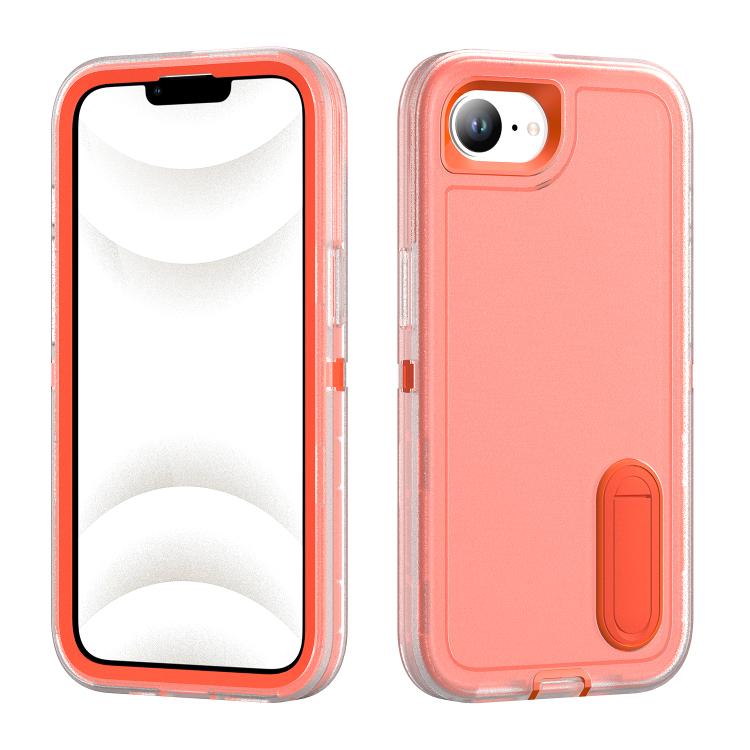 Rugged PC + Silicone Phone Case with Holder, For iPhone 17e / 16e, For iPhone 17 Pro Max, For iPhone 17 Pro, For iPhone 17, For iPhone Air, For iPhone 16 Pro Max, For iPhone 16 Pro, For iPhone 16 Plus, For iPhone 16