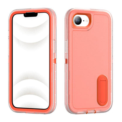 Rugged PC + Silicone Phone Case with Holder, For iPhone 17e / 16e, For iPhone 17 Pro Max, For iPhone 17 Pro, For iPhone 17, For iPhone Air, For iPhone 16 Pro Max, For iPhone 16 Pro, For iPhone 16 Plus, For iPhone 16
