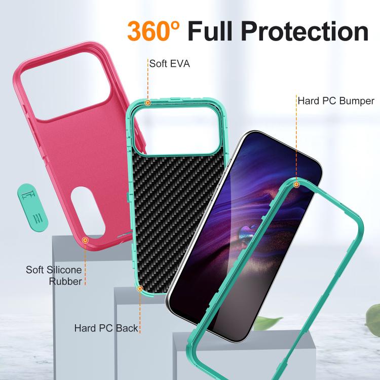 Rugged PC + Silicone Phone Case with Holder, For iPhone 18 Pro / 17 Pro, For iPhone 18 Pro Max / 17 Pro Max, For iPhone 17e / 16e, For iPhone 17, For iPhone Air, For iPhone 16 Pro Max, For iPhone 16 Pro, For iPhone 16 Plus, For iPhone 16
