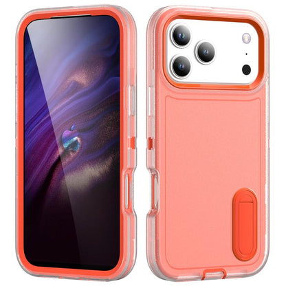 Rugged PC + Silicone Phone Case with Holder, For iPhone 18 Pro / 17 Pro, For iPhone 18 Pro Max / 17 Pro Max, For iPhone 17e / 16e, For iPhone 17, For iPhone Air, For iPhone 16 Pro Max, For iPhone 16 Pro, For iPhone 16 Plus, For iPhone 16