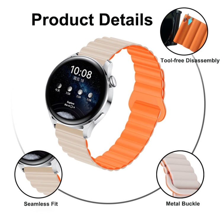 Two Color Magnetic Silicone Watch Band, 20mm, 22mm