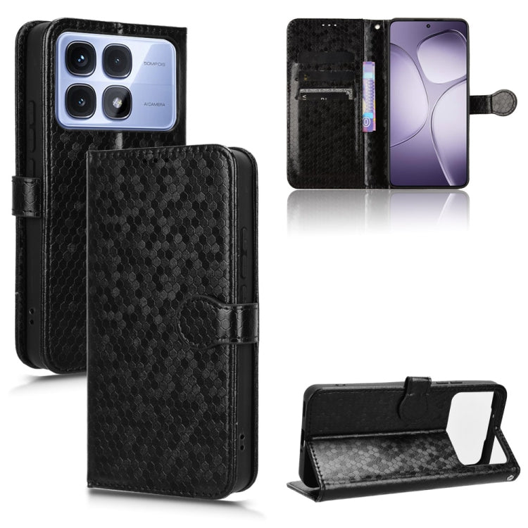 Honeycomb Dot Texture Leather Phone Case, For Xiaomi Poco X7 Pro 5G / Redmi Turbo 4 5G, For Xiaomi Poco M7 Pro 5G / Redmi Note 14 5G, For Redmi K80 / K80 Pro, For Redmi Note 14 Pro 4G, For Redmi Note 14 4G 163.25mm, For Redmi 14C 4G, For Redmi K70 Ultra