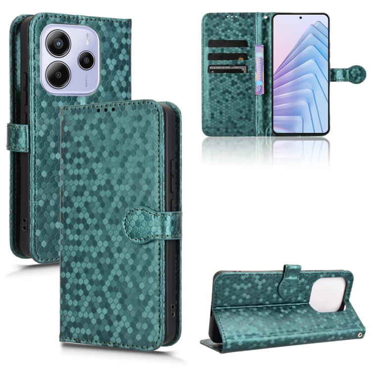 Honeycomb Dot Texture Leather Phone Case, For Redmi Turbo 4 Pro 5G, For Xiaomi Poco X7 Pro 5G / Redmi Turbo 4 5G, For Xiaomi Poco M7 Pro 5G / Redmi Note 14 5G, For Redmi K80 / K80 Pro, For Redmi Note 14 Pro 4G, For Redmi Note 14 4G 163.25mm            ...