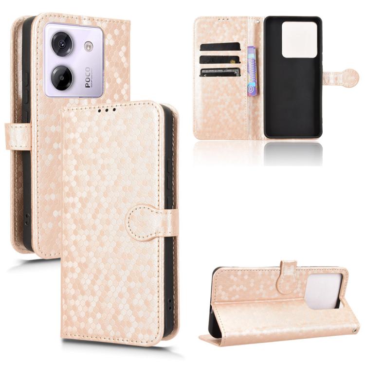 Honeycomb Dot Texture Leather Phone Case, For Redmi Turbo 4 Pro 5G, For Xiaomi Poco X7 Pro 5G / Redmi Turbo 4 5G, For Xiaomi Poco M7 Pro 5G / Redmi Note 14 5G, For Redmi K80 / K80 Pro, For Redmi Note 14 Pro 4G, For Redmi Note 14 4G 163.25mm            ...