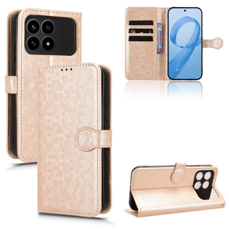 Honeycomb Dot Texture Leather Phone Case, For Redmi  Note 17 5G / 4G Global 171mm, For Redmi A7 Pro 171mm / Poco C85x 5G, For Redmi 15a 5G / R70 5G / R70m 5G, For Redmi Turbo 5 Max 5G / Poco X8 Pro Max 5G, For Redmi Note 15 5G / 4G 164mm / Poco M8 5G  ...