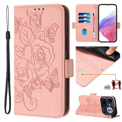 Embossed Rose RFID Anti-theft Leather Phone Case, For Nothing Phone 4a Pro, For Nothing Phone 4a, For Nothing CMF Phone 1