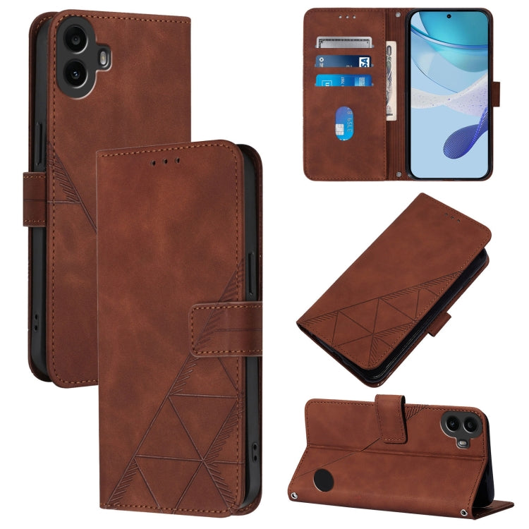 Crossbody 3D Embossed Flip Leather Phone Case, For Nothing Phone 4a Pro, For Nothing Phone 4a, For Nothing CMF Phone 1