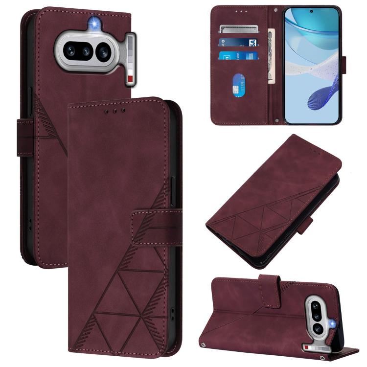 Crossbody 3D Embossed Flip Leather Phone Case, For Nothing Phone 4a Pro, For Nothing Phone 4a, For Nothing CMF Phone 1