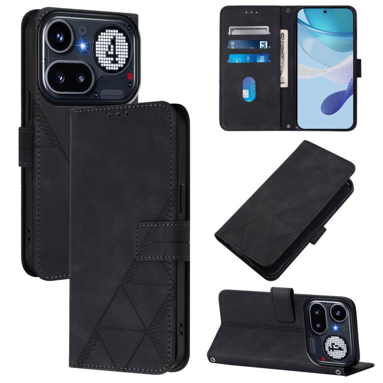 Crossbody 3D Embossed Flip Leather Phone Case, For Nothing Phone 4a Pro, For Nothing Phone 4a, For Nothing CMF Phone 1
