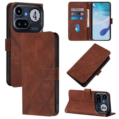 Crossbody 3D Embossed Flip Leather Phone Case, For Nothing Phone 4a Pro, For Nothing Phone 4a, For Nothing CMF Phone 1