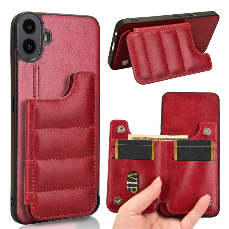 Cow Pattern Sewing Card Bag Phone Case, For Nothing Phone 3a Lite, For Nothing Phone 3a, For Nothing Phone 3a Pro, For Nothing CMF Phone 1