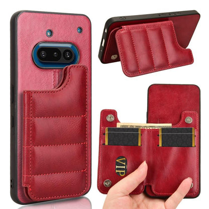 Cow Pattern Sewing Card Bag Phone Case, For Nothing Phone 3a Lite, For Nothing Phone 3a, For Nothing Phone 3a Pro, For Nothing CMF Phone 1